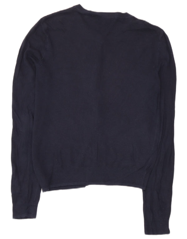 Maglione cardigan da donna Marks & Spencer UK 10 piccolo in viscosa blu navy