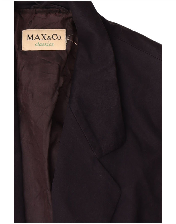 Giacca blazer a 2 bottoni da donna Max & Co. UK 12 cotone blu navy medio