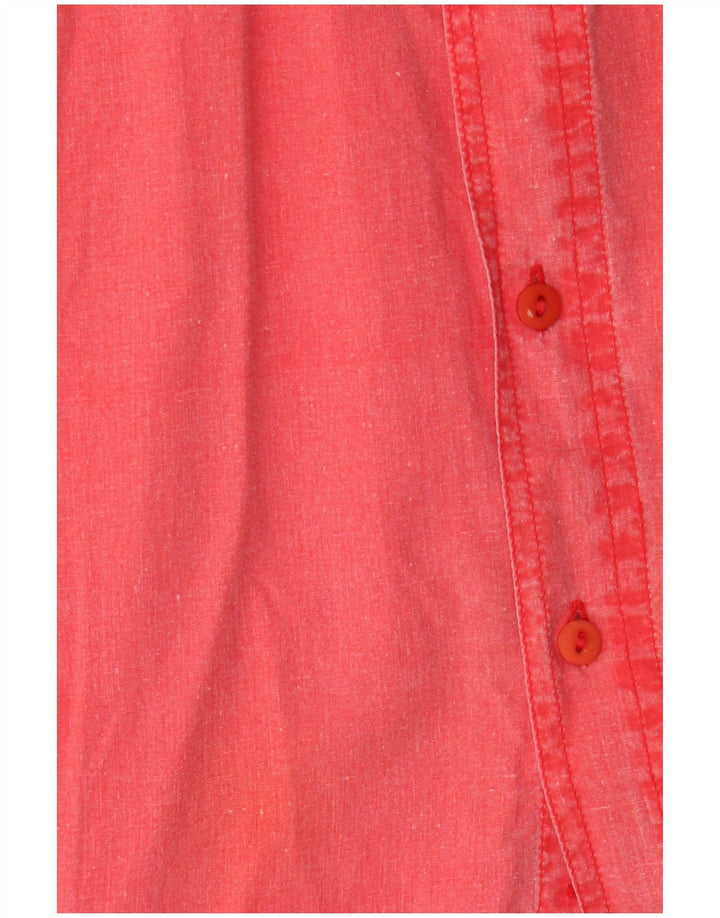 Camicia vintage da uomo vestibilità rilassata grande in cotone rosa