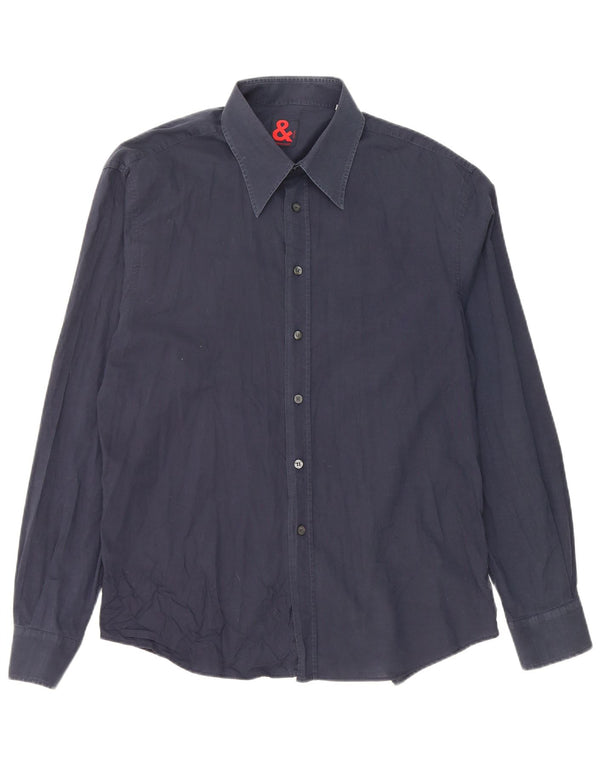 Camicia Slim Fit da Uomo Dolce & Gabbana IT 54 XL Cotone Blu Navy