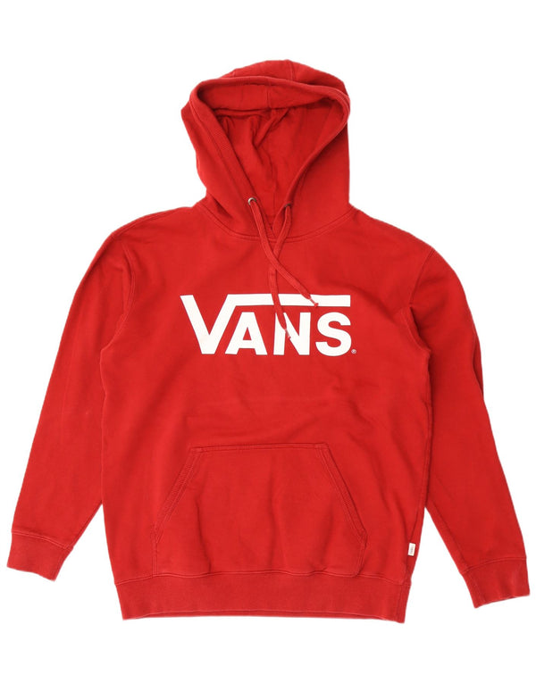 Felpa con cappuccio grafica da uomo Vans Large in cotone rosso