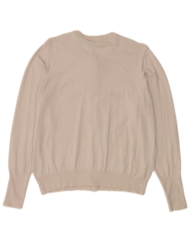 Maglione cardigan da donna Marks & Spencer UK 16 Large Beige Viscosa