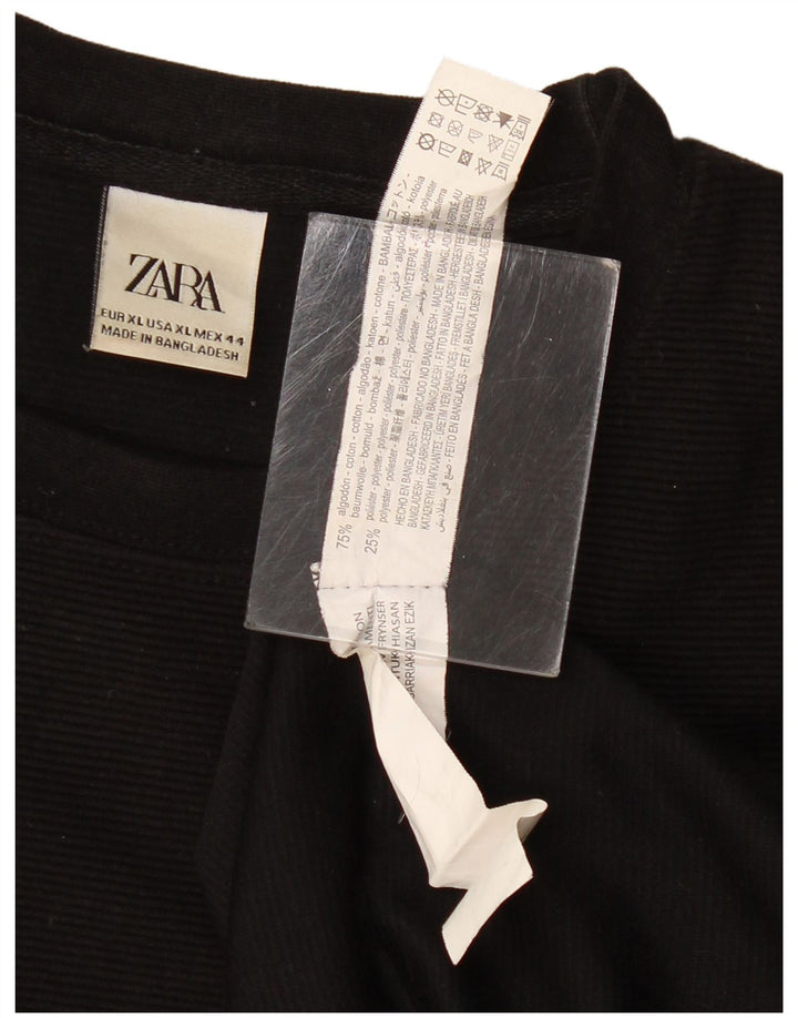 T-shirt Zara da uomo Top XL in cotone nero