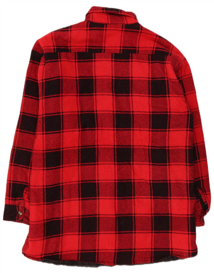 Camicia da uomo in flanella da boscaiolo Elutex XL in cotone a quadri rossi