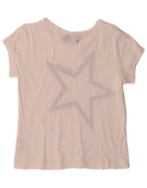 T-shirt grafica da donna Converse Top UK 14 grande cotone bianco