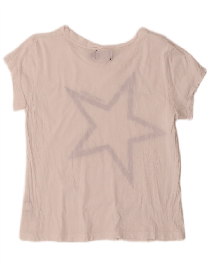 T-shirt grafica da donna Converse Top UK 14 grande cotone bianco