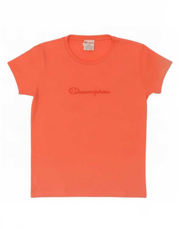 T-shirt grafica per ragazze Champion Top 9-10 anni in cotone arancione medio