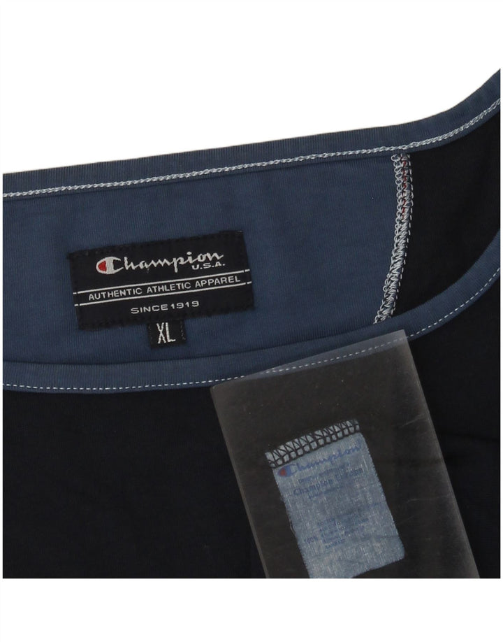 Maglia da donna Champion manica 3/4 UK 18 XL cotone blu navy