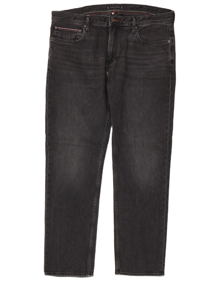 Jeans dritti da uomo Tommy Hilfiger W38 L32 cotone grigio