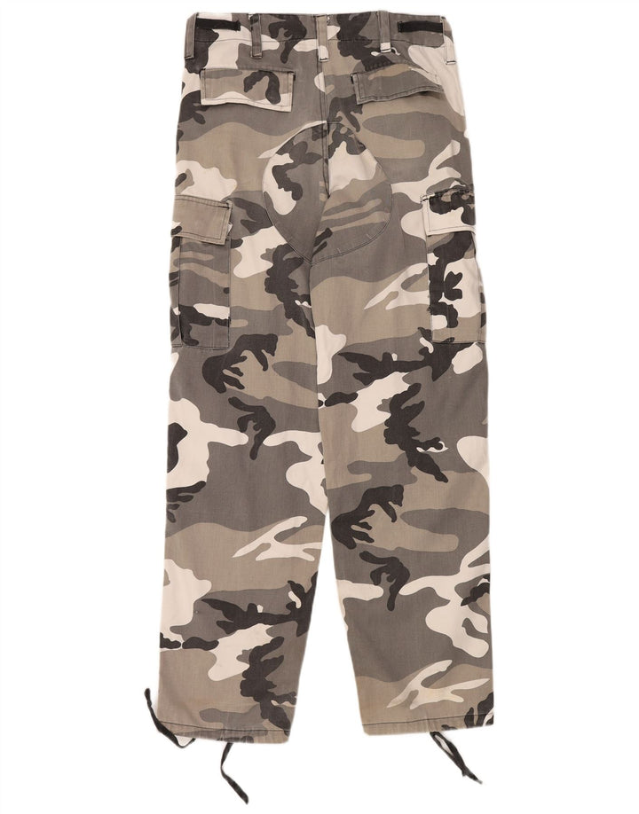 Pantaloni cargo regolari da uomo VINTAGE piccoli W31,5 L32,5 mimetici grigi