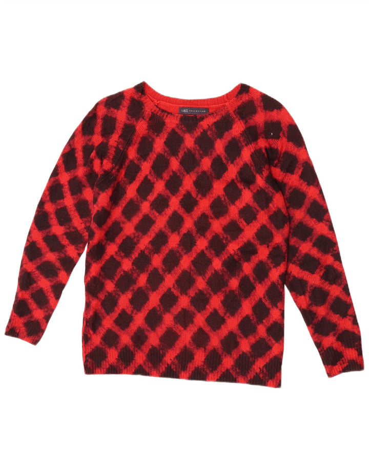 Maglione maglione con scollo a barca da donna Marks & Spencer UK 8 piccolo rosso