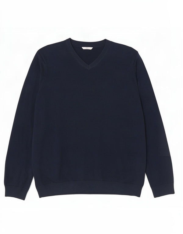 Maglione Marks & Spencer da bambino con scollo a V 15-16 anni in cotone blu navy
