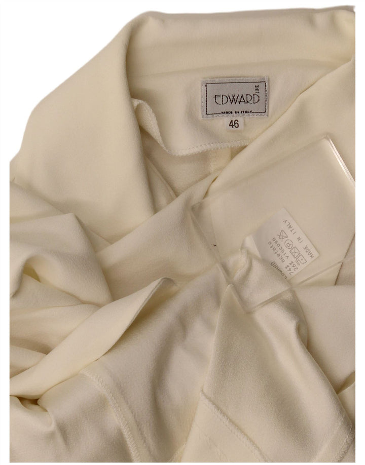 Top cardigan da donna Edward IT 46 grande acetato bianco sporco