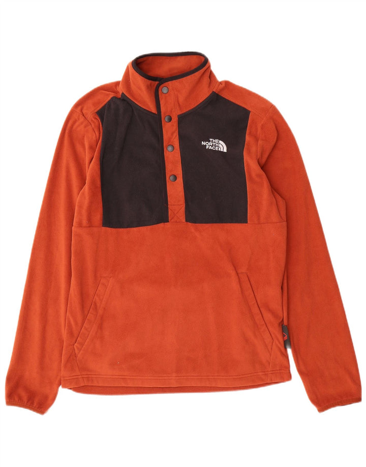 Maglione in pile da uomo The North Face con bottone e collo piccolo color arancione