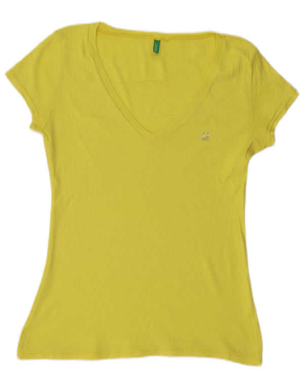 T-shirt da donna Benetton Top UK 10 piccola gialla