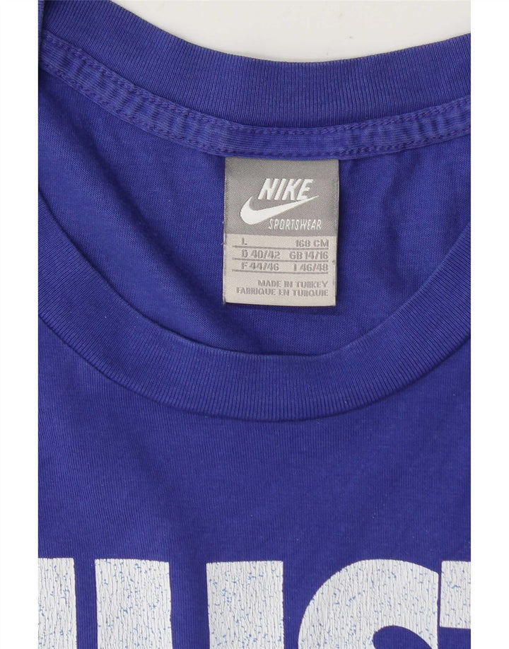 T-shirt grafica da donna Nike Top UK 14/16 grande blu