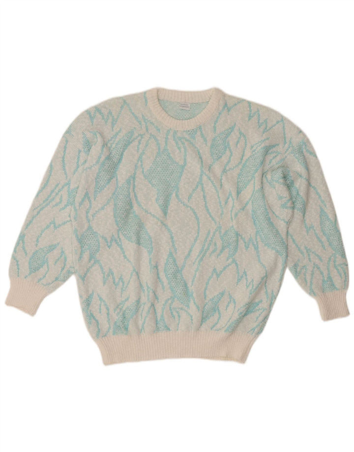 Maglione maglione girocollo da donna VINTAGE IT 50 XL color block turchese