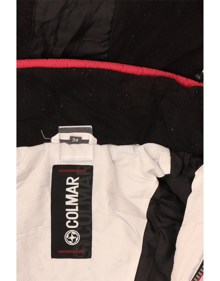 COLMAR Girls Hooded Ski Jacket 11-12 Years White Colourblock