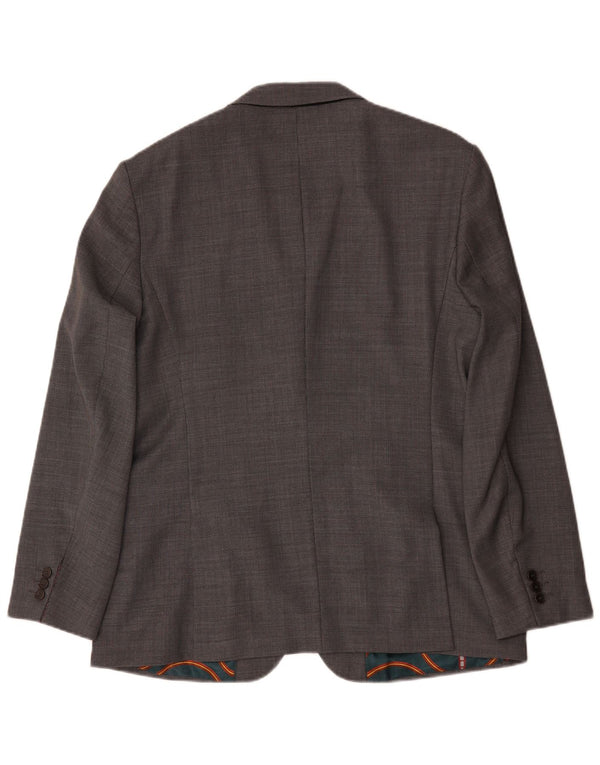 Giacca blazer da uomo a 2 bottoni vestibilità regolare Ted Baker UK 44 2XL Lana grigia