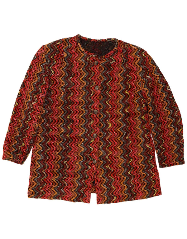 Giacca blazer vintage da donna a 5 bottoni UK 16 grande a righe rosse