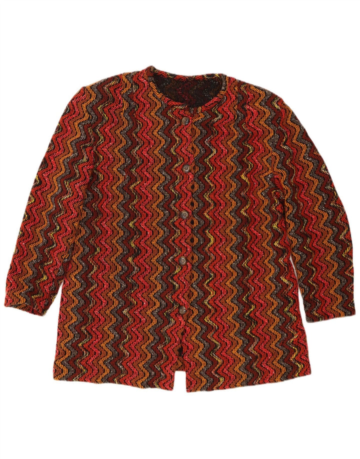 Giacca blazer vintage da donna a 5 bottoni UK 16 grande a righe rosse