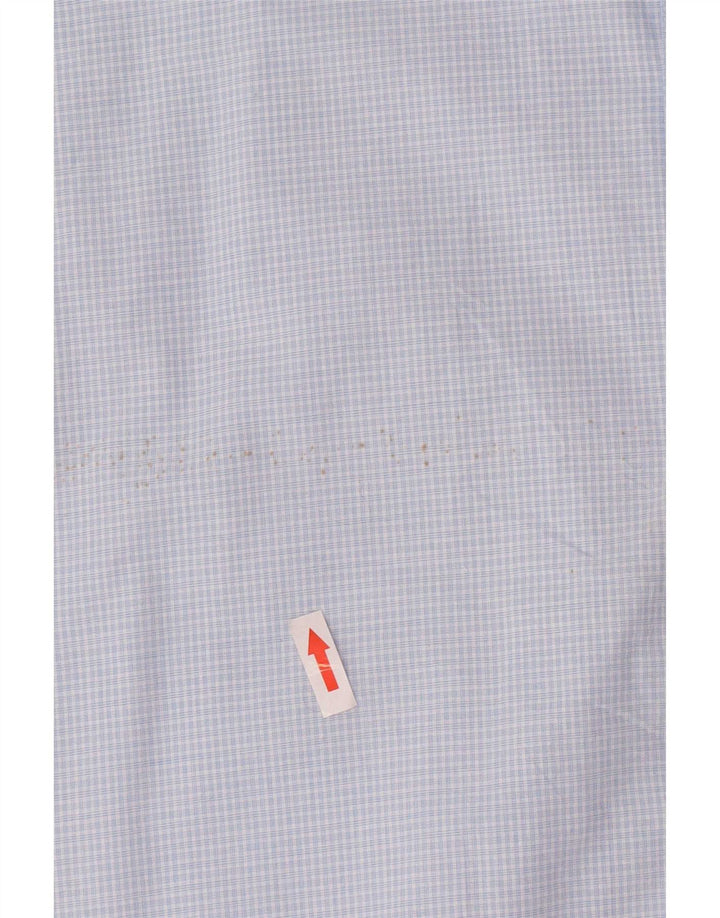 Camicia a maniche corte da uomo Chaps Easy Care XL in cotone a quadri blu