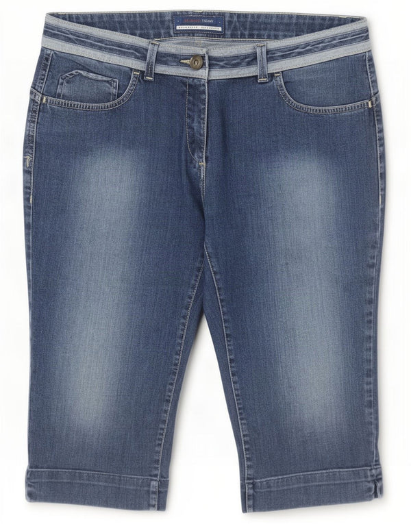 Trussardi Bermuda da donna in denim, pantaloncini grandi W32 Blu
