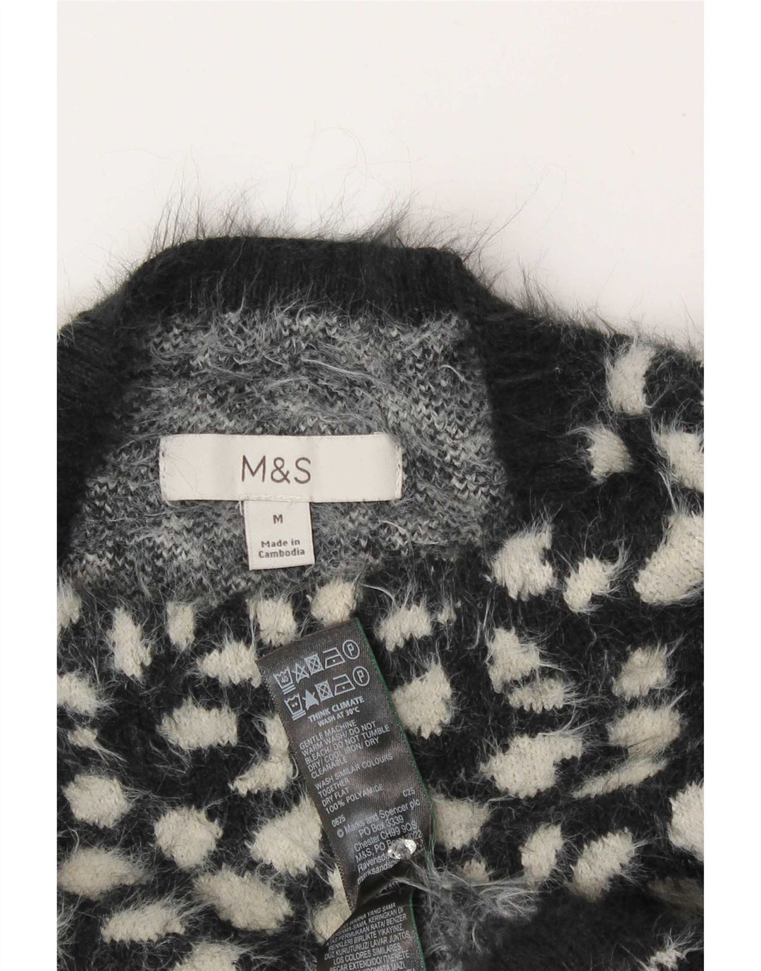 Maglione maglione a collo alto da donna Marks & Spencer UK 14 medio nero