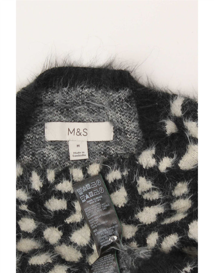 Maglione maglione a collo alto da donna Marks & Spencer UK 14 medio nero