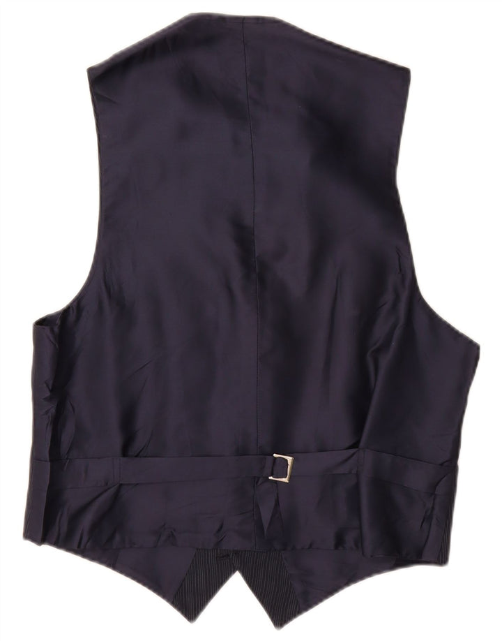 Gilet vintage da uomo piccolo gessato blu navy