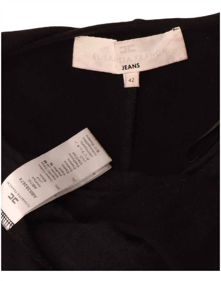 Blusa Donna Elisabetta Franchi Top IT 42 Cotone Medio Floreale Nero