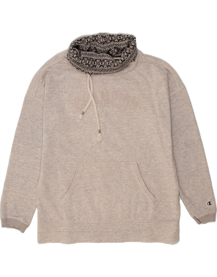 CHAMPION Womens Oversized Graphic Sweatshirt Jumper UK 18 XL Grey Flecked Vintage Champion and Second-Hand Champion from Messina Hembry 