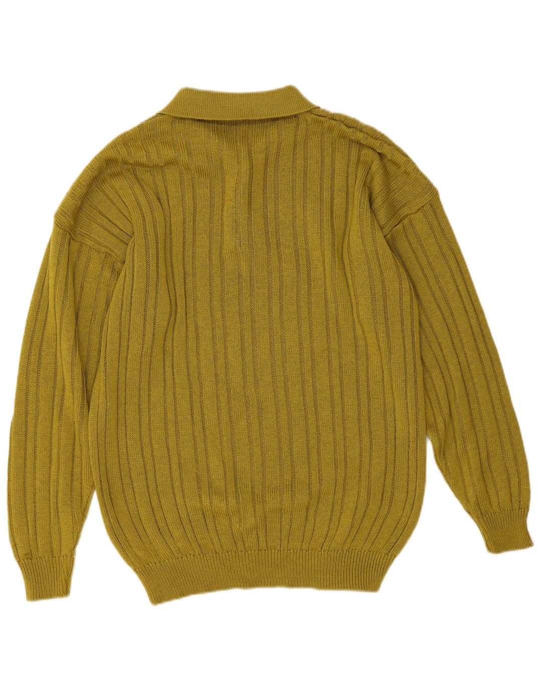 Maglione vintage da uomo con collo alto in cotone verde medio