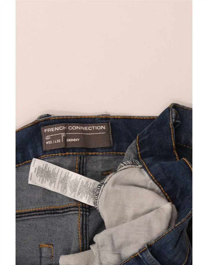 Pantaloncini di jeans skinny da uomo French Connection W32 cotone blu medio