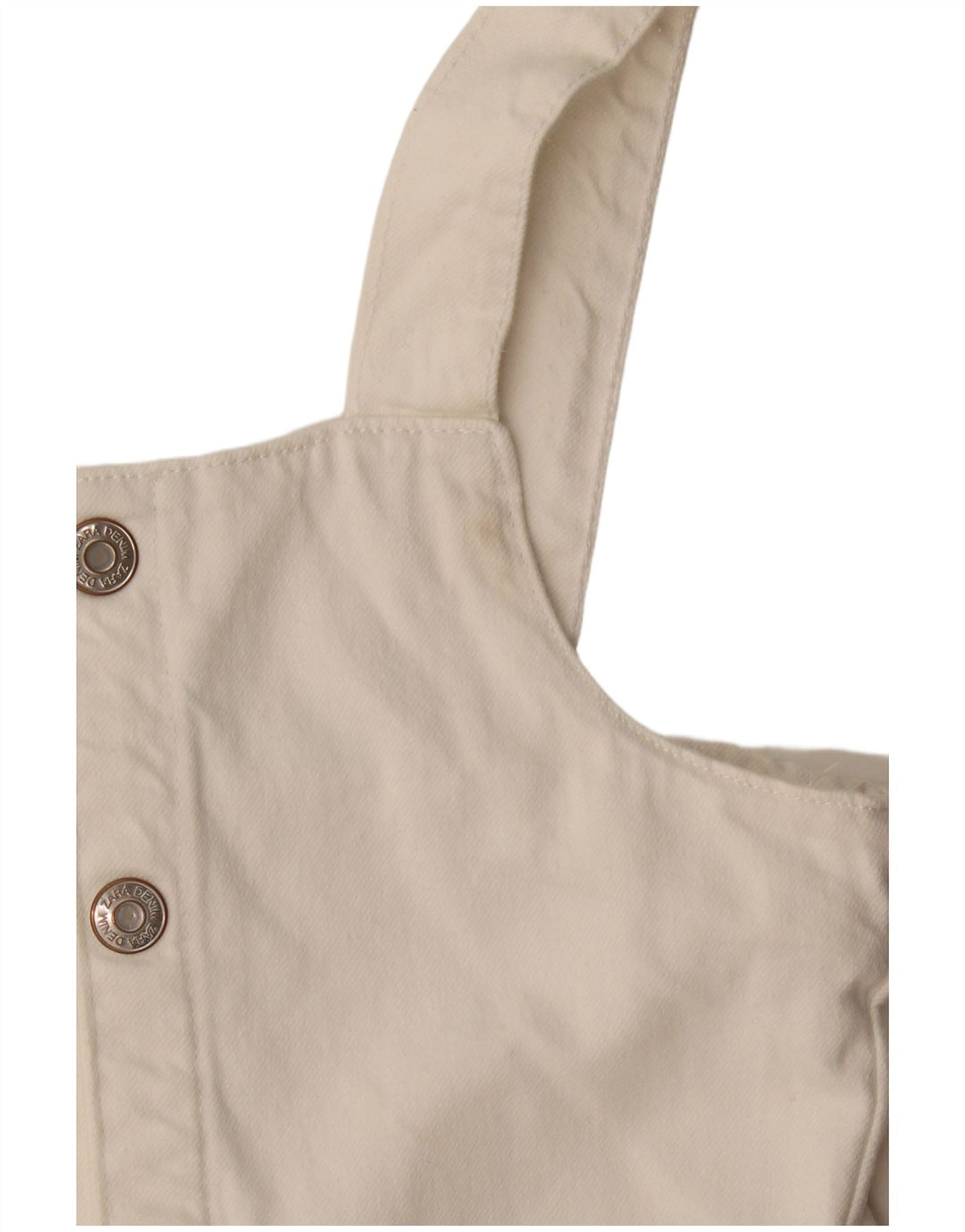 Tutina corta in denim per ragazze Zara 8-9 anni in cotone bianco