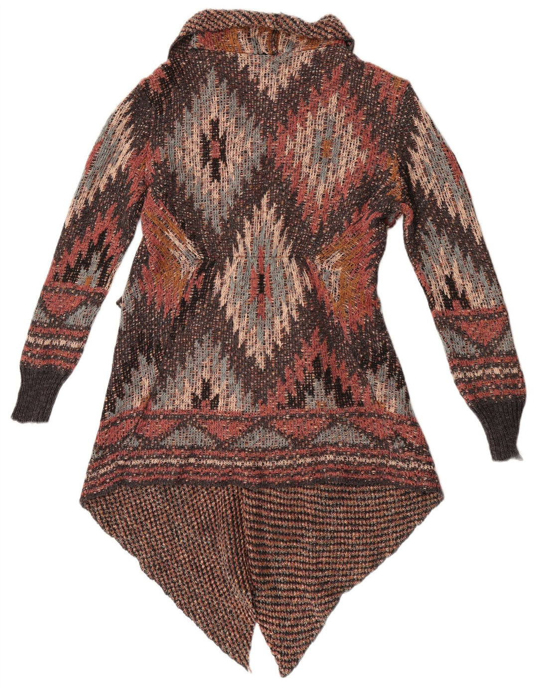 Recensione Maglione cardigan asimmetrico da donna UK 10 Piccolo multicolore azteco