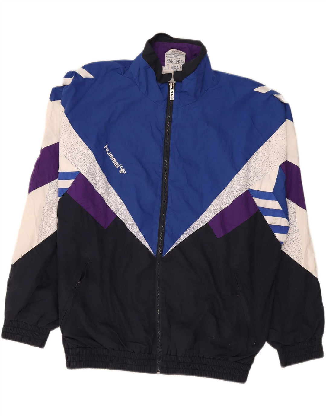 Giacca da ginnastica grafica da uomo Hummel grande color block blu navy