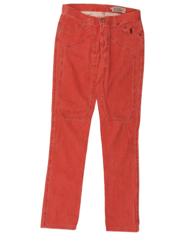 Jeckerson Womens Slim Casual Trousers W25 L29 Red Pinstripe