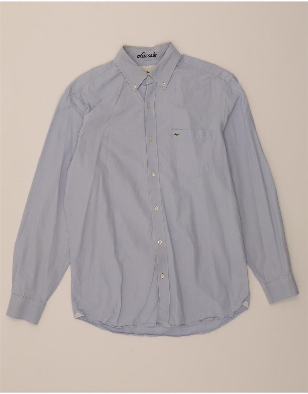 LACOSTE Mens Regular Fit Shirt Size 40 Medium Blue Cotton Vintage Lacoste and Second-Hand Lacoste from Messina Hembry 