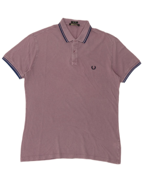 Polo da uomo slim fit Fred Perry 2XL in cotone viola