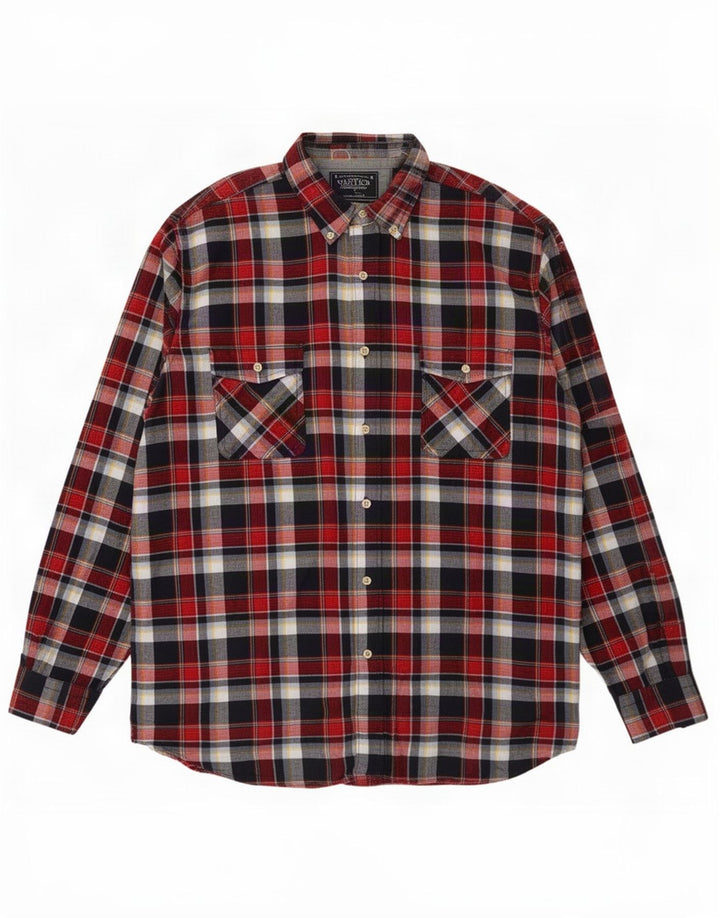 Camicia da uomo in flanella Nautica, cotone a quadri multicolore grande