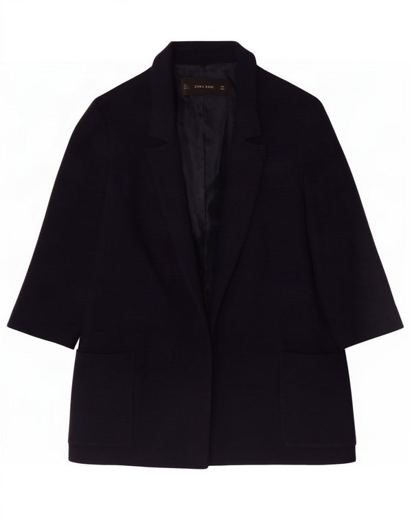 Giacca blazer aperta oversize da donna con maniche a 3/4 Zara UK 10 piccola blu navy
