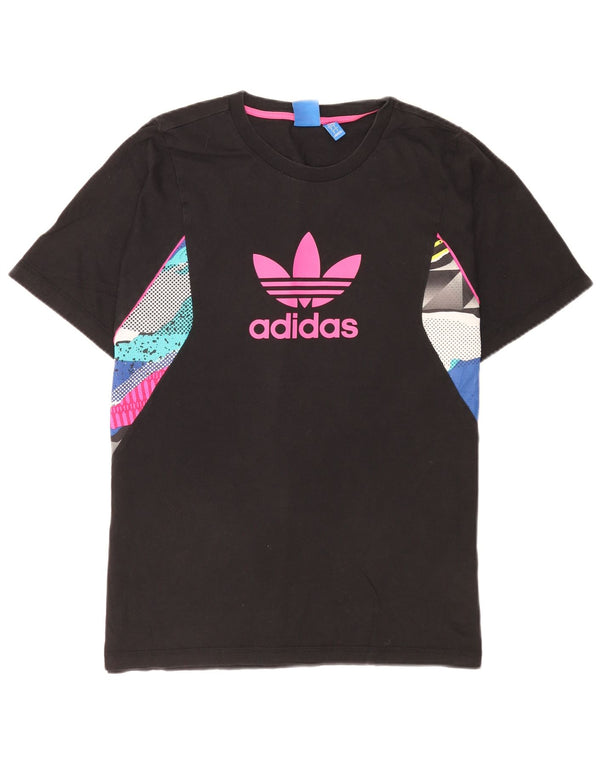 T-shirt grafica da uomo Adidas Top grande in cotone nero