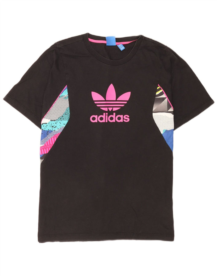 T-shirt grafica da uomo Adidas Top grande in cotone nero