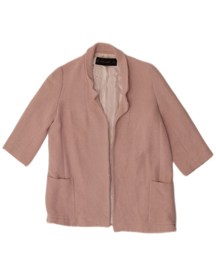 Giacca Blazer Aperta da Donna con Maniche a 3/4 ZARA UK 6 XS Rosa