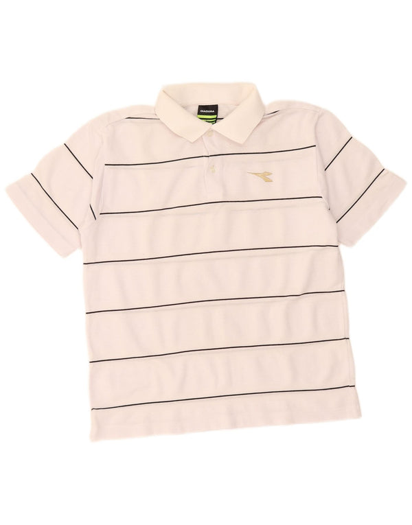 Polo Diadora Uomo Small Bianca a Righe