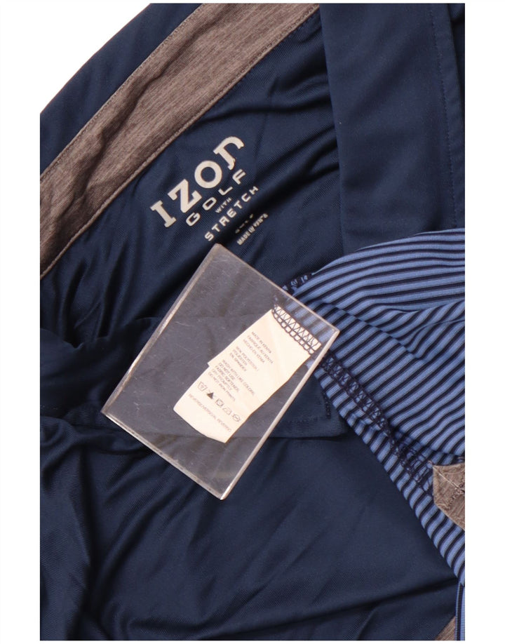Polo da golf da uomo Izod 4XL poliestere a righe blu navy