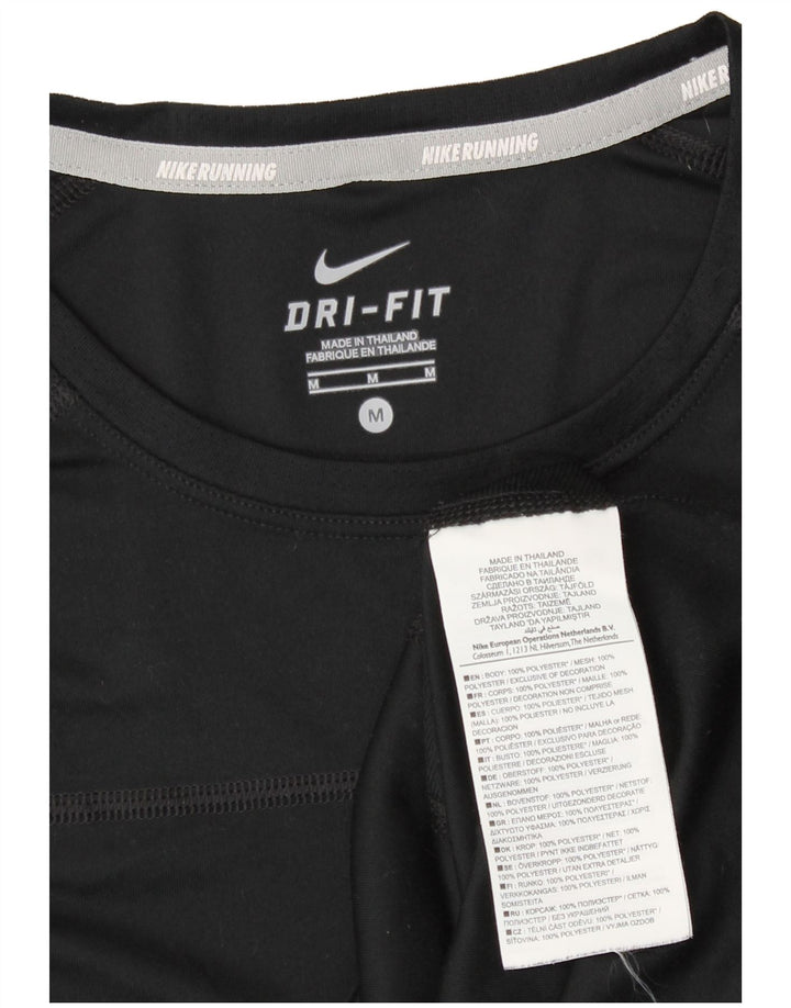 T-shirt Nike Dri Fit da donna Top UK 12 Medium Nero Poliestere