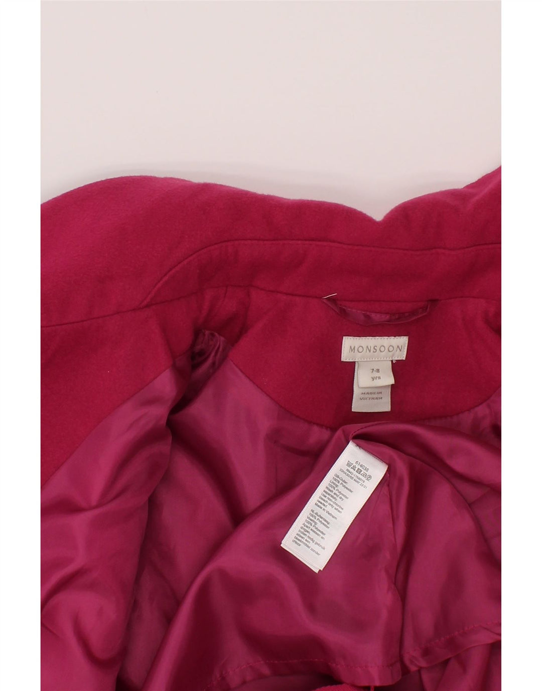 Cappotto per bambina Monsoon 7-8 anni in poliestere rosa