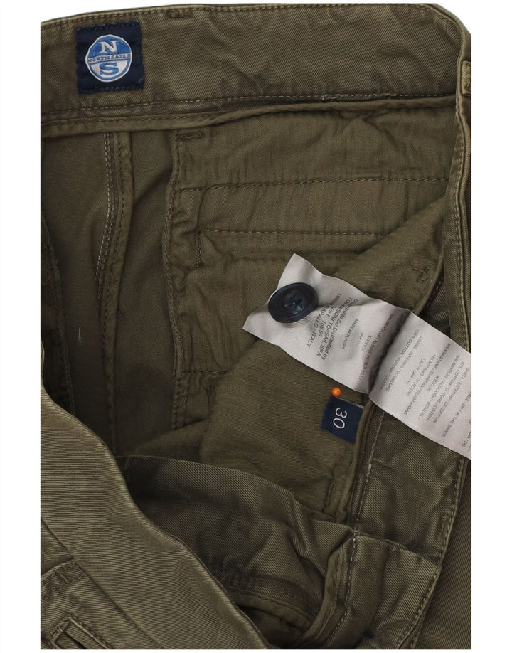 Pantaloni chino dritti da uomo NORTH SAILS W30 L32 in cotone verde